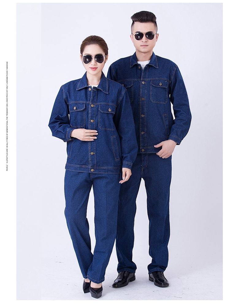 NZ023C 電焊牛仔工作服套裝男焊工加厚防燙耐磨建筑工汽修勞保工作服褲子(圖19)