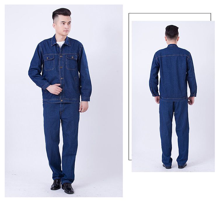 NZ023C 電焊牛仔工作服套裝男焊工加厚防燙耐磨建筑工汽修勞保工作服褲子(圖16)