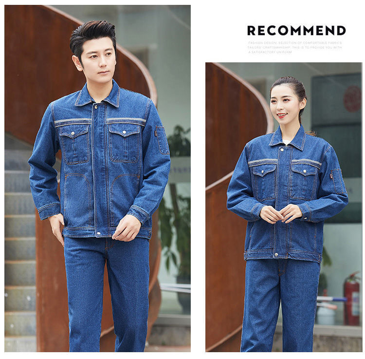 NZ023C 電焊牛仔工作服套裝男焊工加厚防燙耐磨建筑工汽修勞保工作服褲子(圖24)