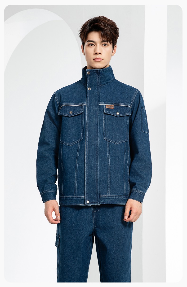 BF-801 春秋牛仔工作服套裝男反光電焊工防燙抗火花汽機(jī)修工廠勞保服定制(圖14)