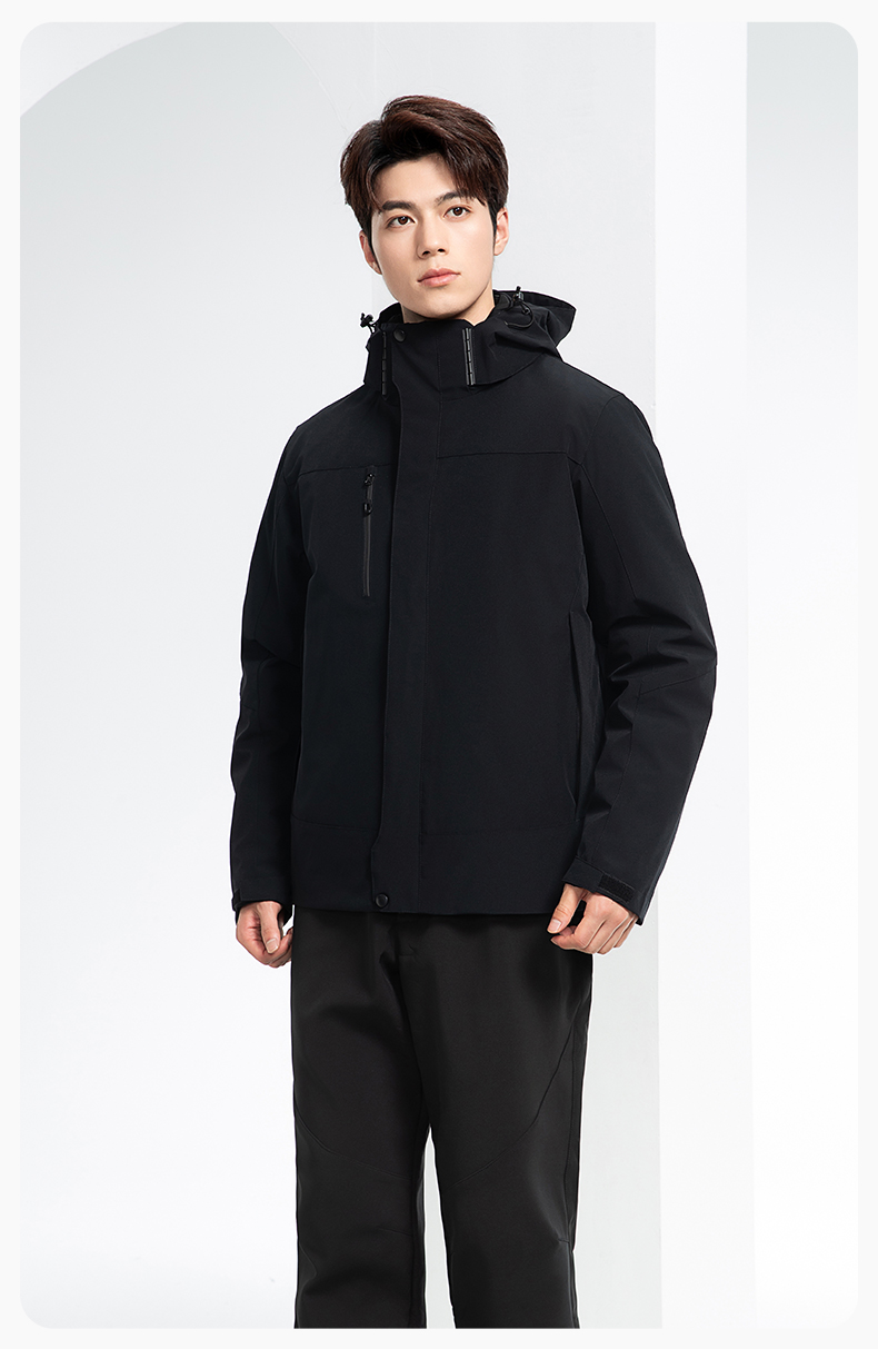 RH-60967 冬季三合一羽絨內膽沖鋒衣防風防雨保暖鎖溫登山騎行服定制(圖15)
