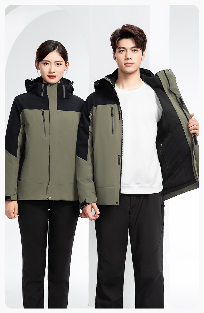 RH-60967 冬季三合一羽絨內膽沖鋒衣防風防雨保暖鎖溫登山騎行服定制(圖18)