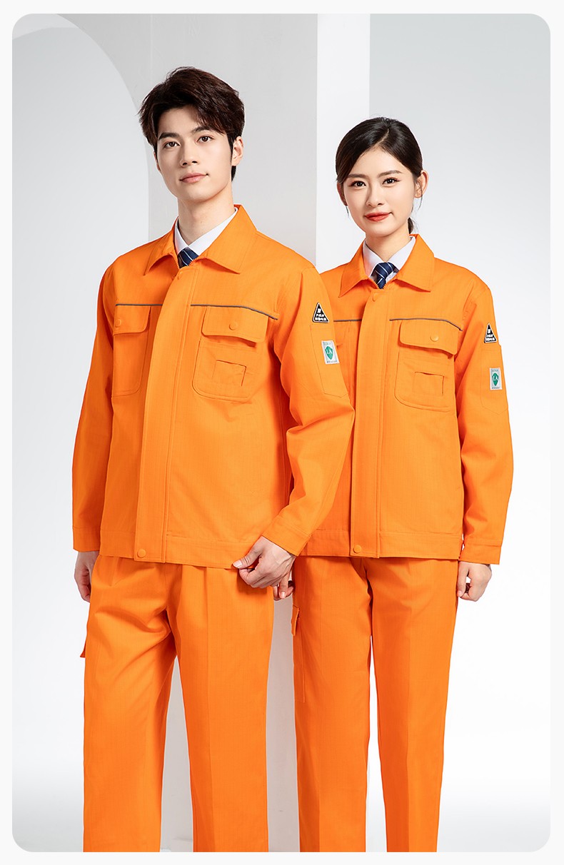 FJD8099 春秋純棉防靜電工作服套裝定制電網(wǎng)化工廠汽修車間耐磨反光勞保服(圖18)