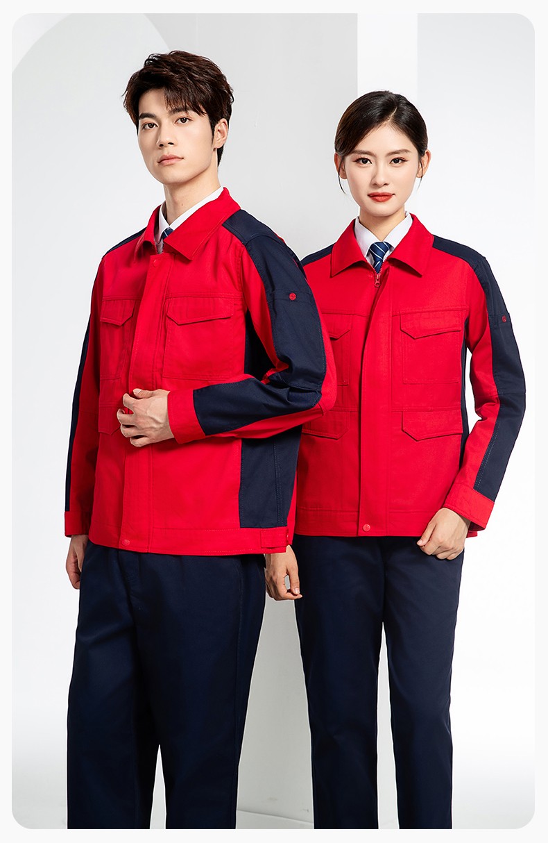 JC-3D02 春秋防靜電棉服定制工作服拼色工裝加油站機修車間廠服勞保工作服(圖13)