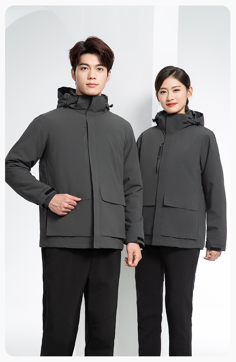 SW-9996 戶外三合一沖鋒衣秋冬加絨加厚男女同款搖粒絨沖鋒衣工作服定制(圖19)