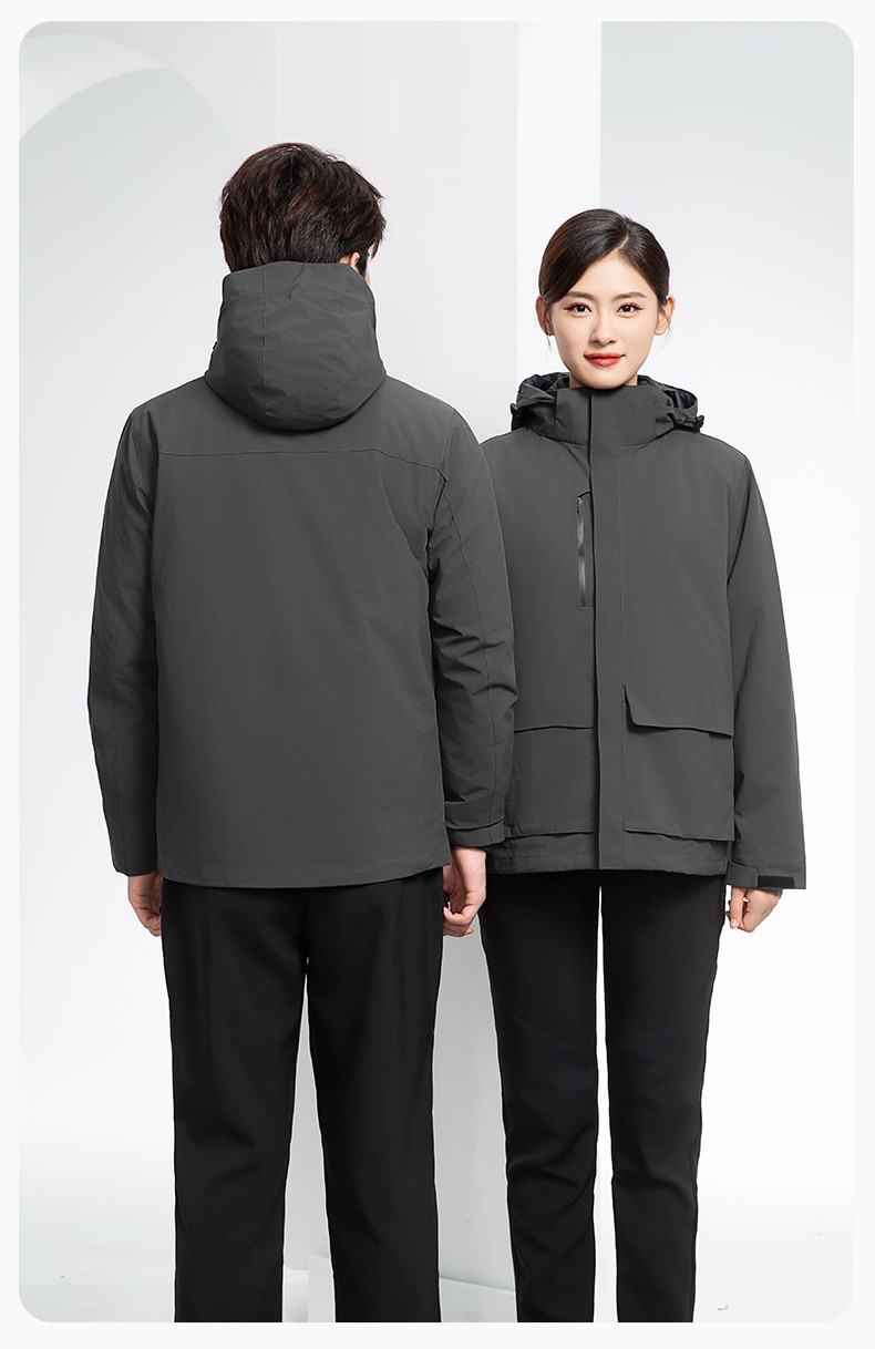 SW-9996 戶外三合一沖鋒衣秋冬加絨加厚男女同款搖粒絨沖鋒衣工作服定制(圖20)