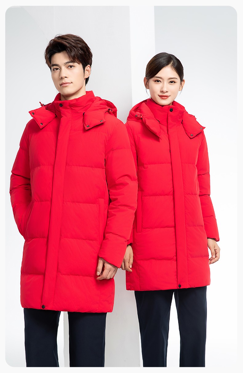 RH-6013 冬季羽絨長款棉衣工作服純色一體棉服工裝男女工廠商超團體服定制(圖14)