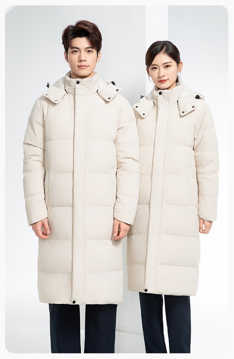 RH-6015 高端羽絨服工作服定制秋冬季中長款加絨加厚棉服銀行前臺長款外套(圖15)