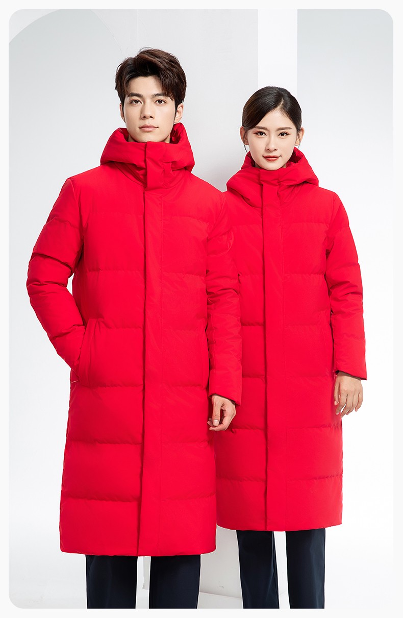 RH-6011 加長(zhǎng)寬加厚80絨羽絨大衣 帽子可拆大紅(圖13)