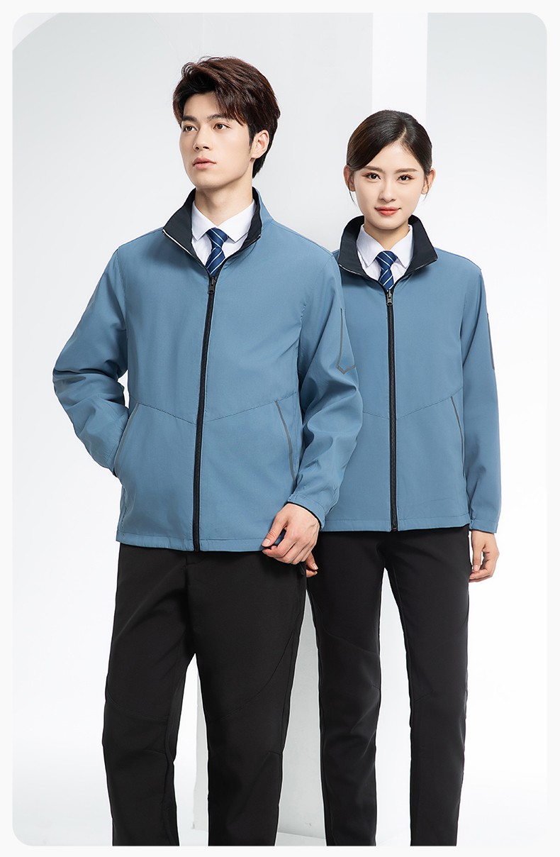 YJ-7001 高端工作服沖鋒衣春秋雙面企業公司行政商務高管員工長袖外套定制(圖21)