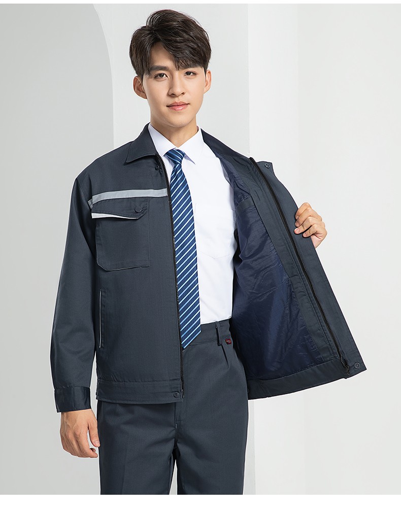 LW-8683FS 雙層防靜電工作服套裝男反光工廠電工勞保石油石化加油站工裝定制(圖22)