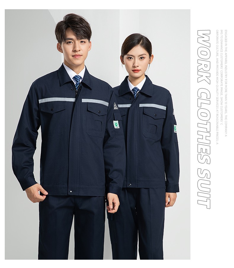 LW-8107 純棉長袖防靜電工作服套裝男女電工服反光化工廠勞保服燃氣站工裝(圖17)
