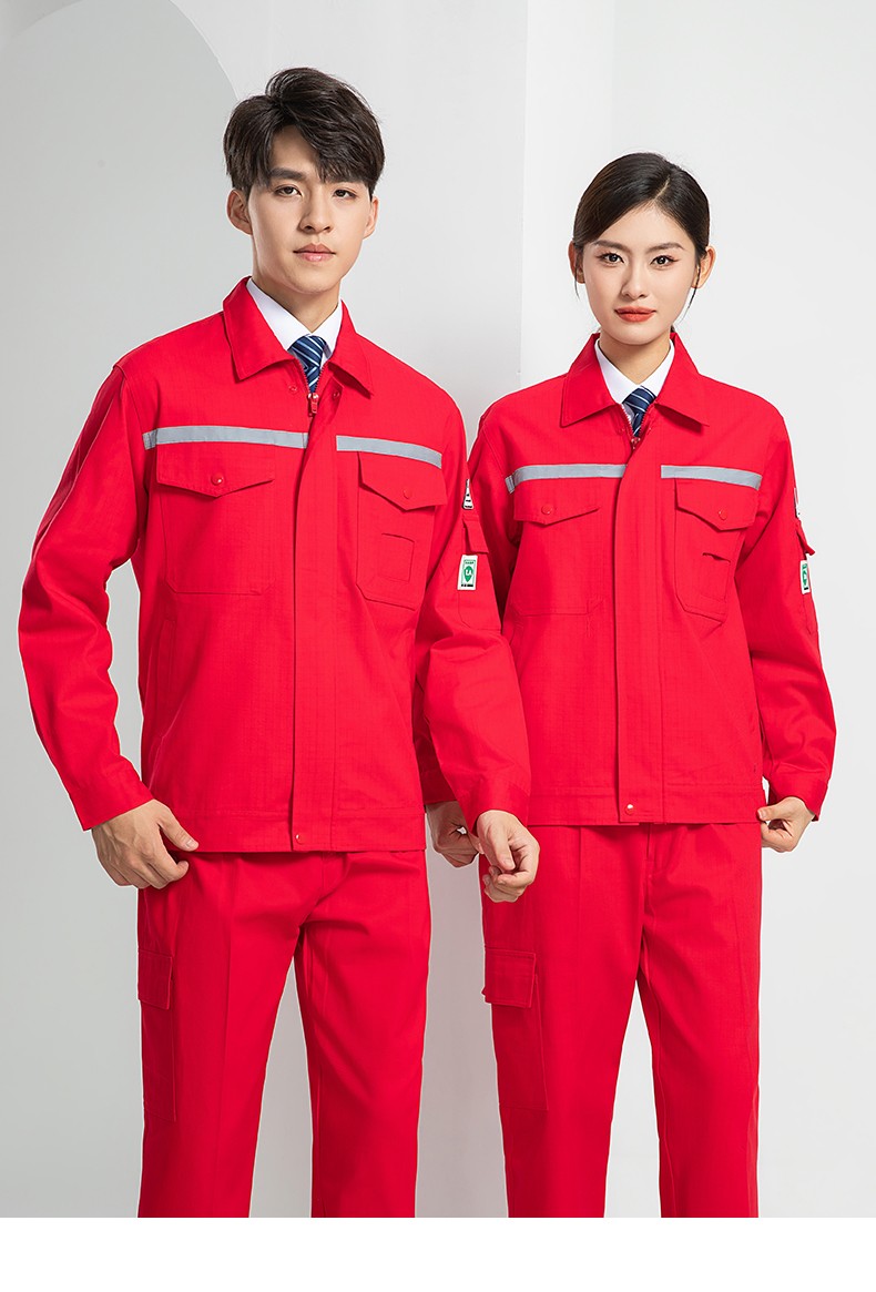 LW-8107 純棉長袖防靜電工作服套裝男女電工服反光化工廠勞保服燃氣站工裝(圖25)