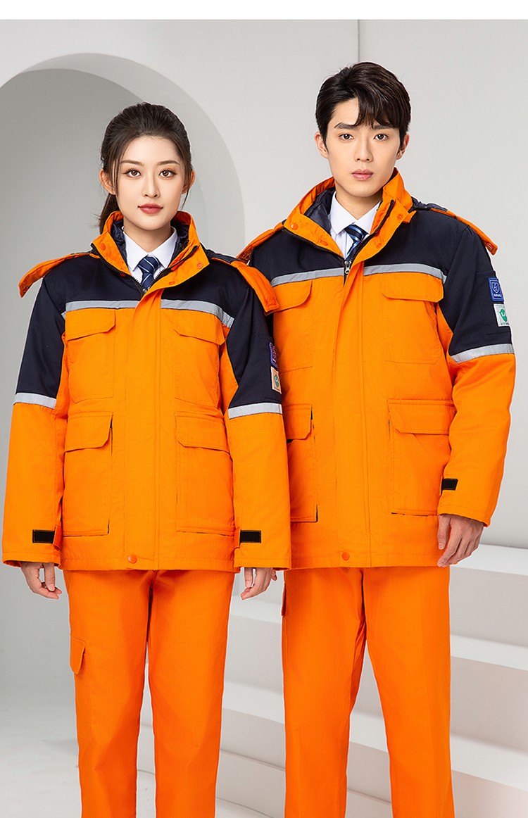 LW-8829 防靜電棉服工作服定制勞保服中長(zhǎng)款化工廠車間油氣站工人防寒工裝(圖21)