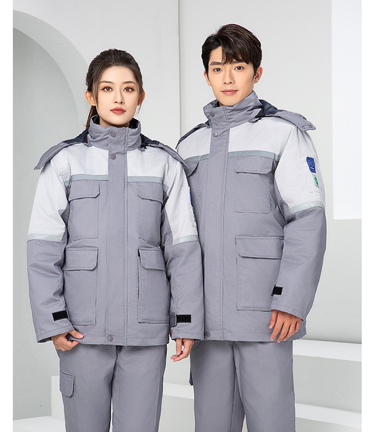 LW-8829 防靜電棉服工作服定制勞保服中長(zhǎng)款化工廠車間油氣站工人防寒工裝(圖26)