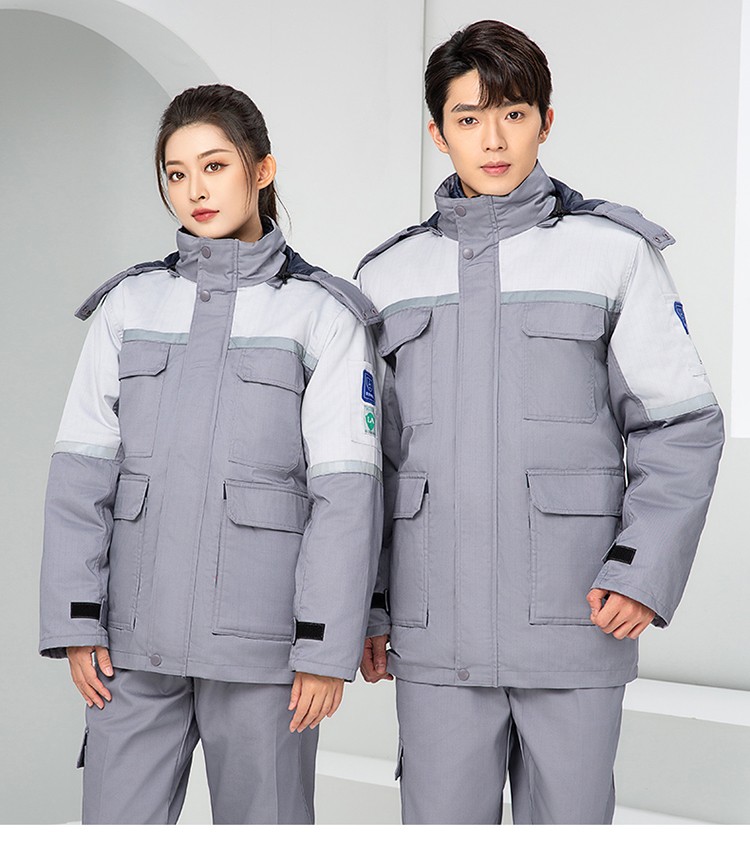 LW-8829 防靜電棉服工作服定制勞保服中長(zhǎng)款化工廠車間油氣站工人防寒工裝(圖25)