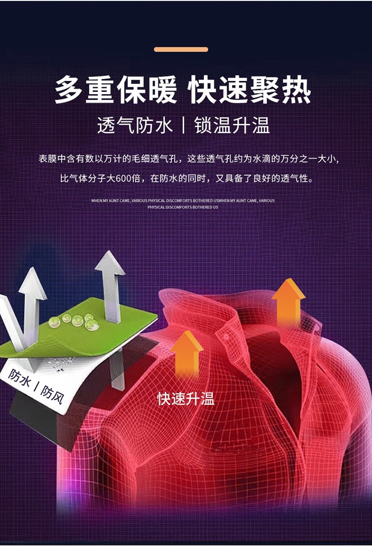 YJ-9805 沖鋒衣定制男女純色可拆卸三合一外套反光條保暖工裝戶外工作服(圖4)