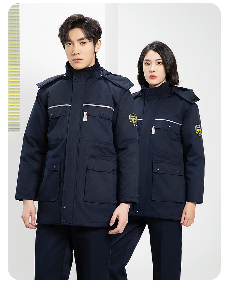 YJ-1305 冬季工作服棉衣男耐磨加絨加厚石油化工防靜電防酸堿勞保棉服外套(圖20)