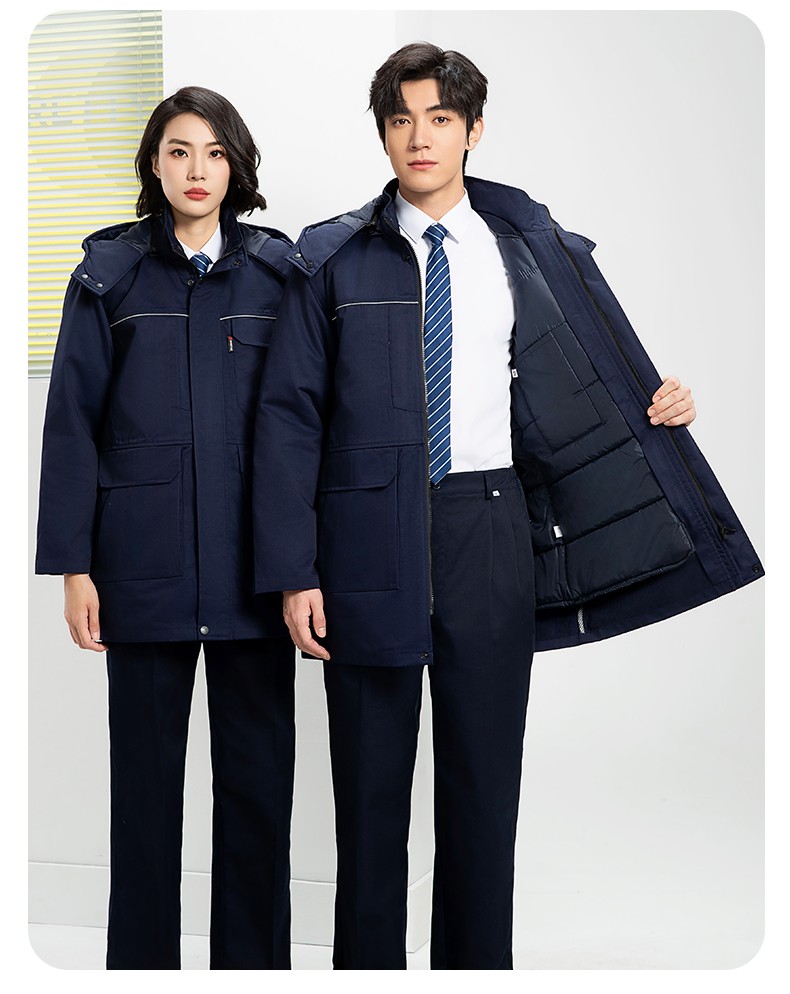 YJ-8824 冬季防靜電棉服男可拆卸純色加厚防寒保暖外套車(chē)間工廠(chǎng)團(tuán)體服定制(圖20)
