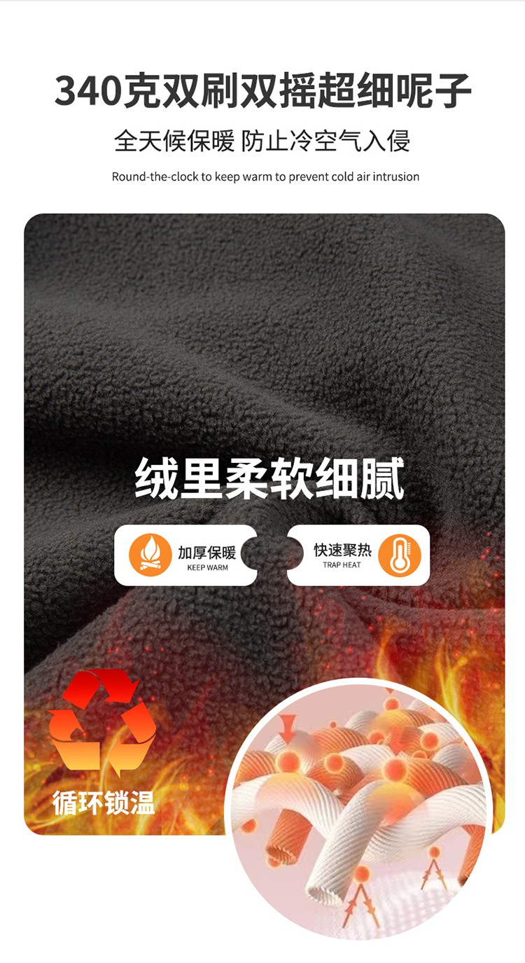 YJ-9806 冬季工作服沖鋒衣定制印logo防風防水加絨加厚工裝外套夾克棉服(圖8)