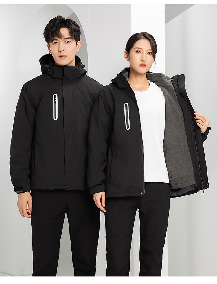 YJ-9806 冬季工作服沖鋒衣定制印logo防風防水加絨加厚工裝外套夾克棉服(圖22)