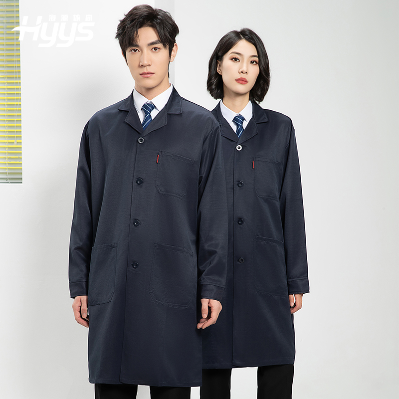 YJ-2305 防靜電大褂長袖工作服純色電子廠男女防塵食品廠防靜電大褂定制