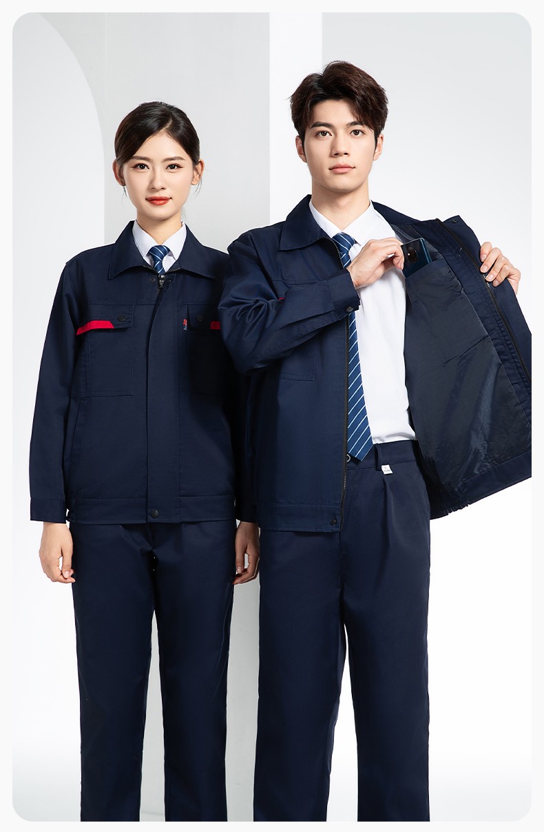 YM-20801S 防靜電工作服套裝男秋冬雙層加厚化工廠電子廠電工裝加油站勞保服(圖14)