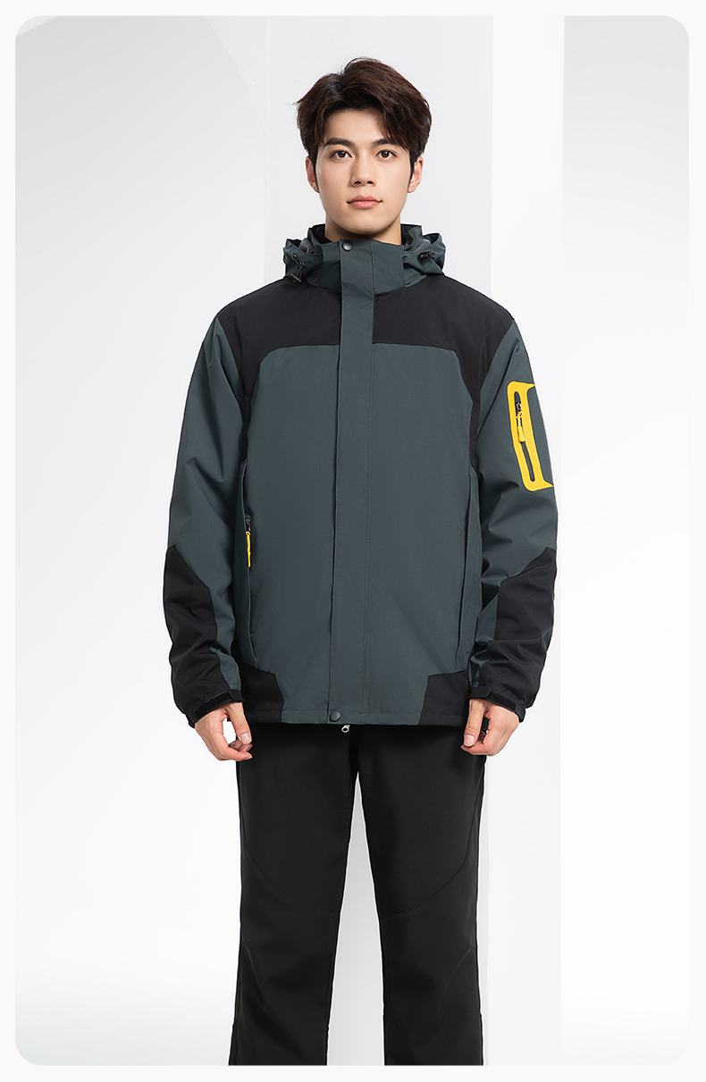 SW-9552 冬季撞色工作服沖鋒衣三合一可拆卸保暖工裝企業學校團體服定制(圖15)