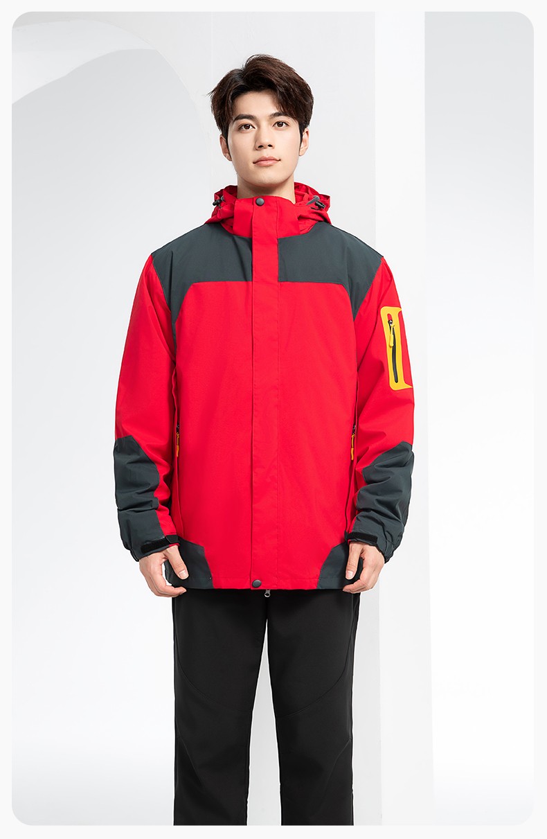 SW-9552 冬季撞色工作服沖鋒衣三合一可拆卸保暖工裝企業學校團體服定制(圖13)