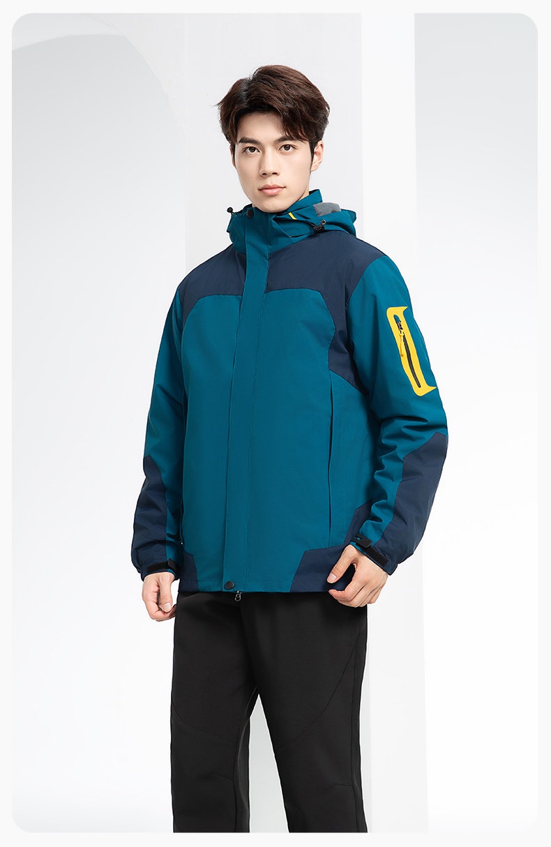 SW-9552 冬季撞色工作服沖鋒衣三合一可拆卸保暖工裝企業學校團體服定制(圖17)