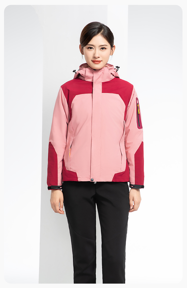 SW-9552 冬季撞色工作服沖鋒衣三合一可拆卸保暖工裝企業學校團體服定制(圖23)