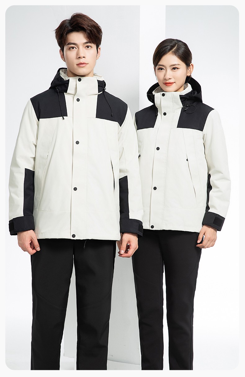 LT-3561 沖鋒衣定制印logo刺繡企業加絨工作服防水三合一風衣外套秋冬工裝(圖23)