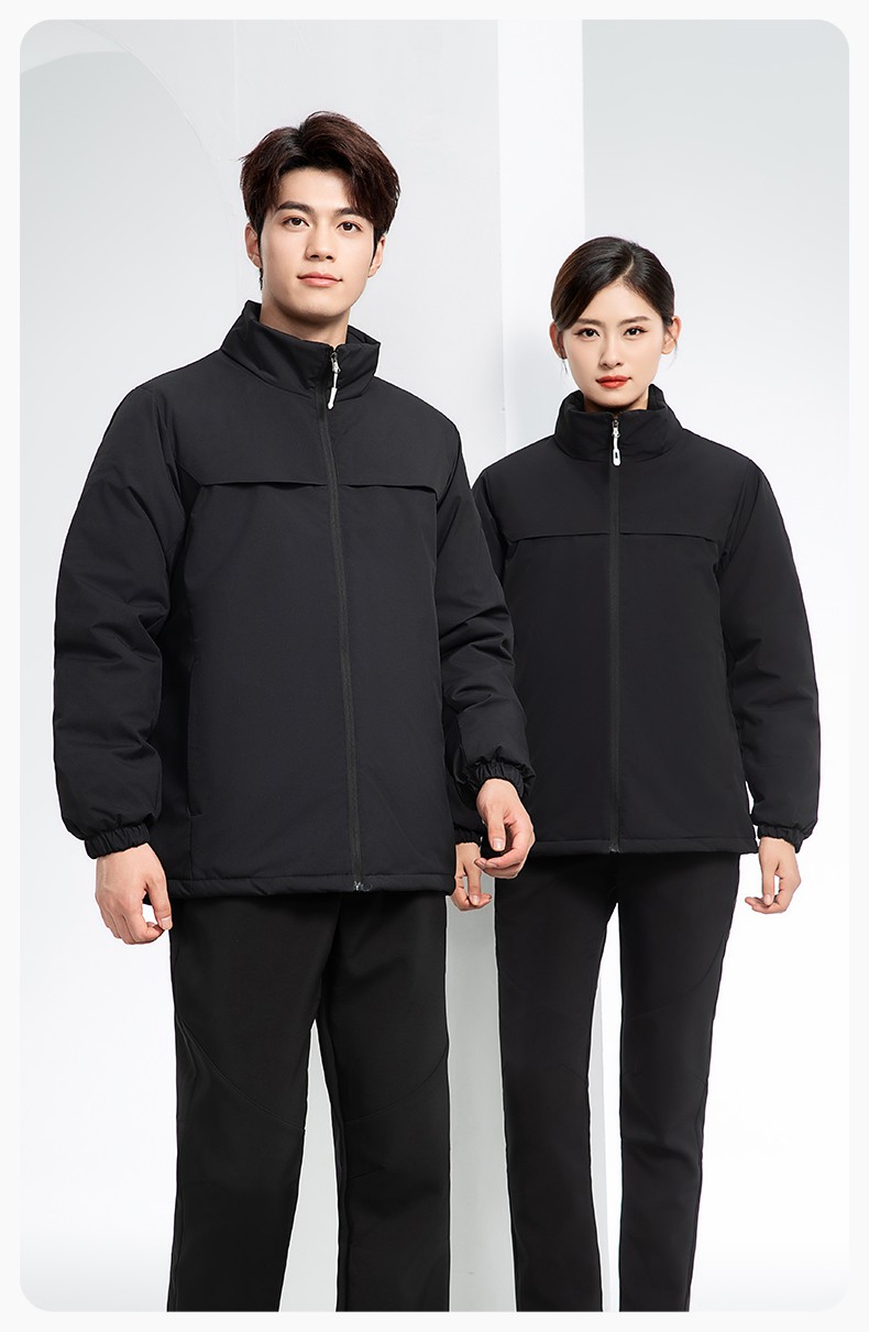 YJ-768 冬季一體式棉沖鋒衣工作服男純色加厚保暖工廠企業裝團體服定制(圖17)