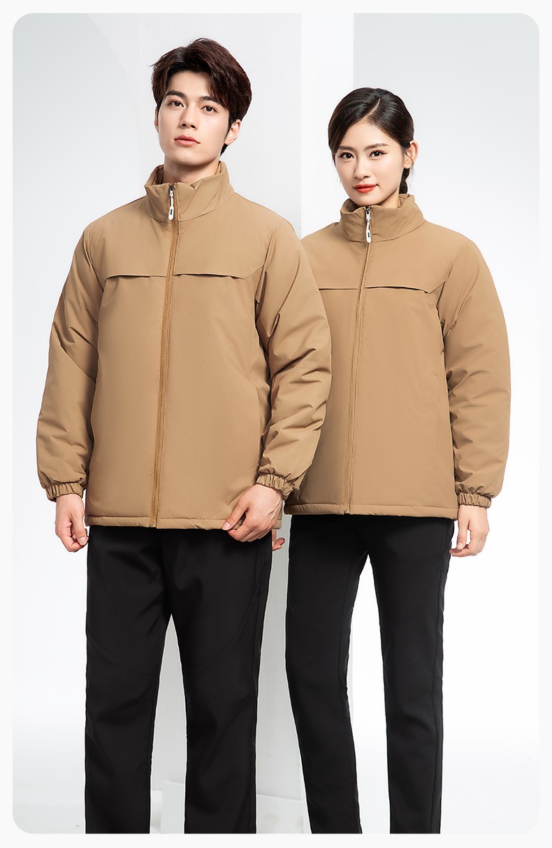 YJ-768 冬季一體式棉沖鋒衣工作服男純色加厚保暖工廠企業裝團體服定制(圖16)
