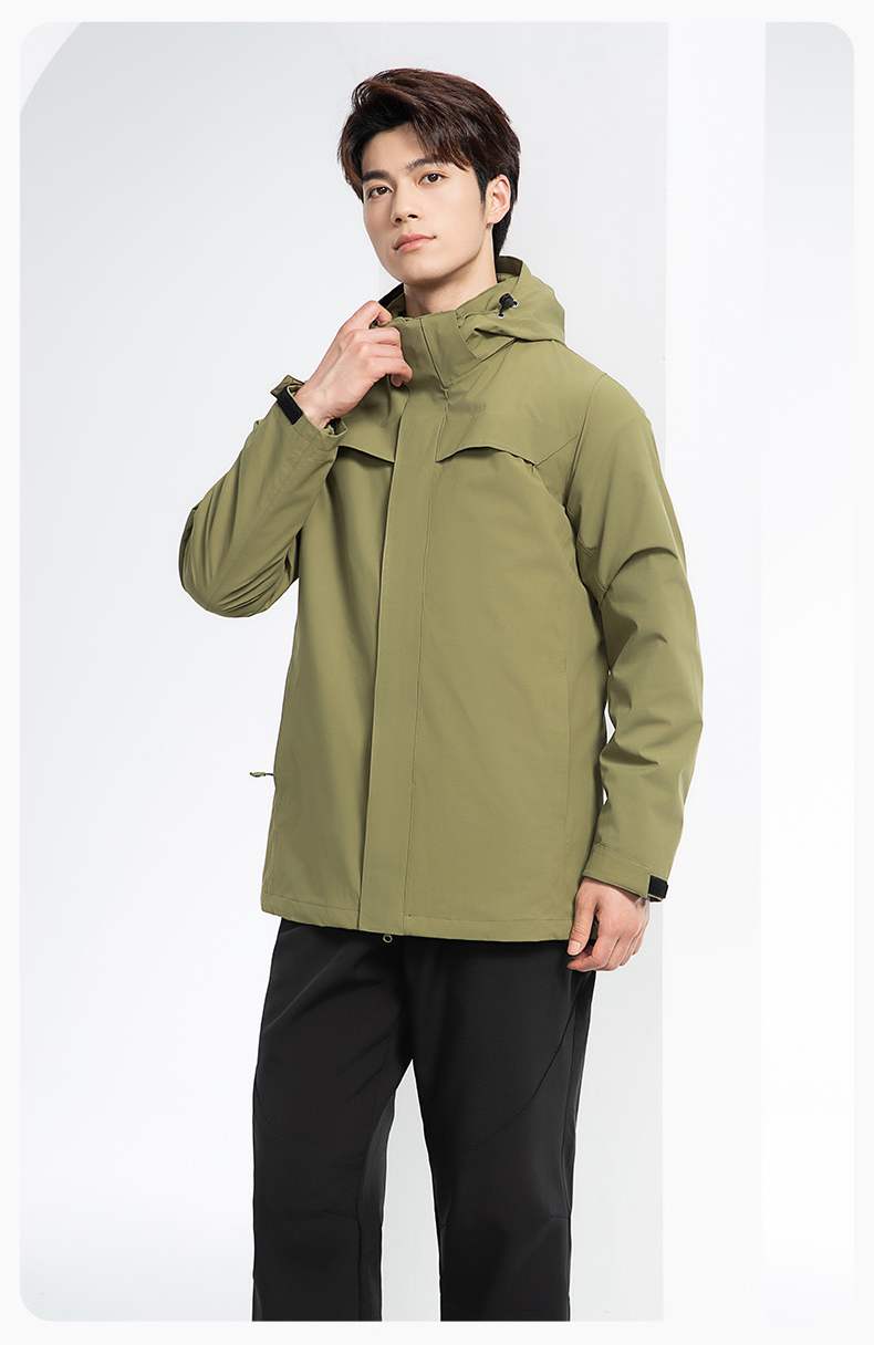 YJ-968 海源三合一沖鋒衣工作服男純色團體企業(yè)工裝加絨保暖外套廠服定制(圖16)