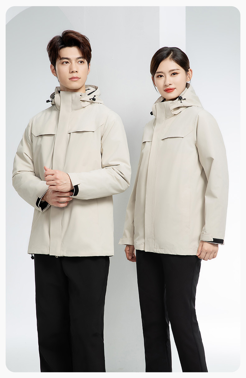 YJ-968 海源三合一沖鋒衣工作服男純色團體企業(yè)工裝加絨保暖外套廠服定制(圖21)