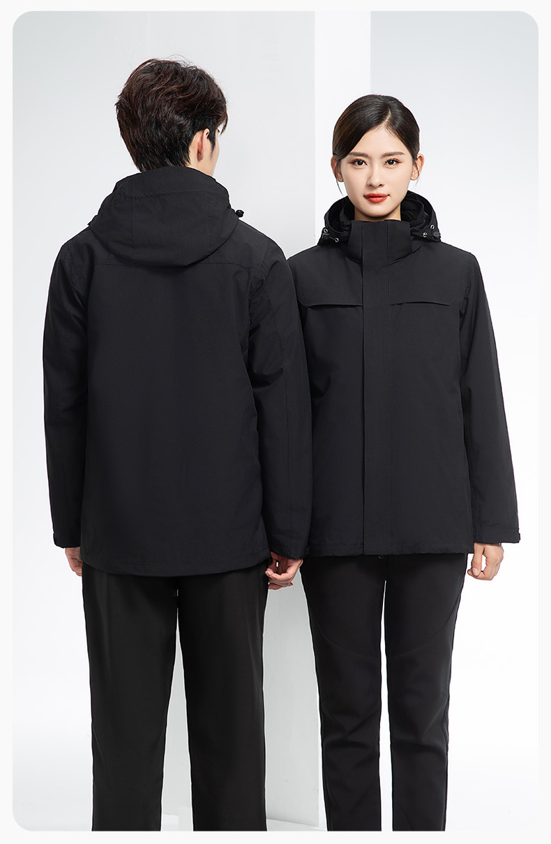 YJ-968 海源三合一沖鋒衣工作服男純色團體企業(yè)工裝加絨保暖外套廠服定制(圖23)